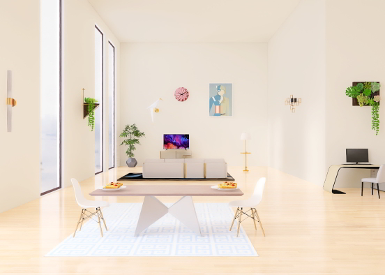 living modern family room Design Rendering
