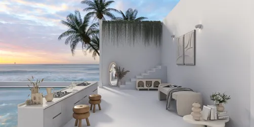 pure white outdoor resting room🤍