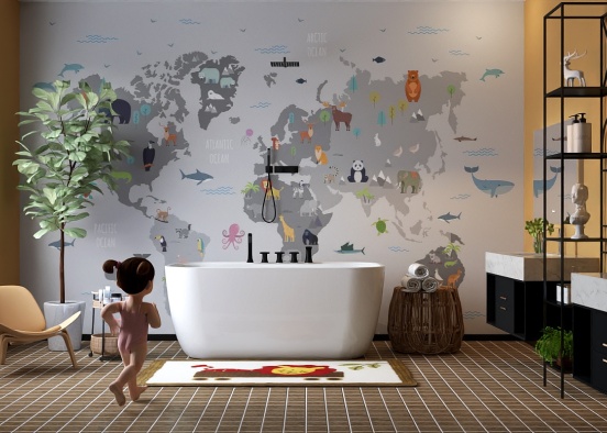 Kids Bathroom Design Rendering