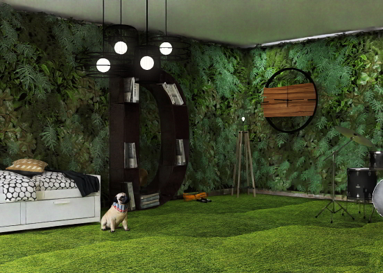 Jungle themed bedroom Design Rendering