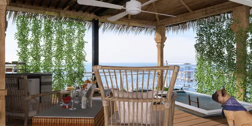Modern Pergola with bae View