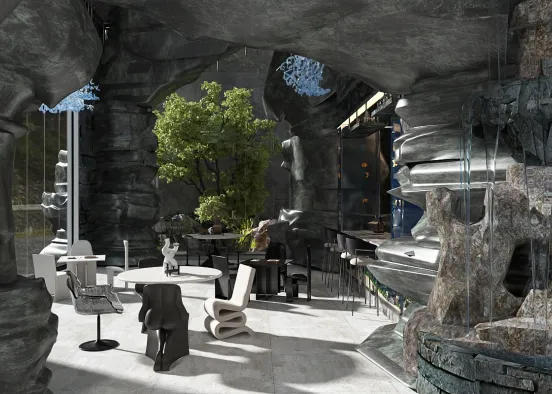 # restaurant cave Визуализация дизайна