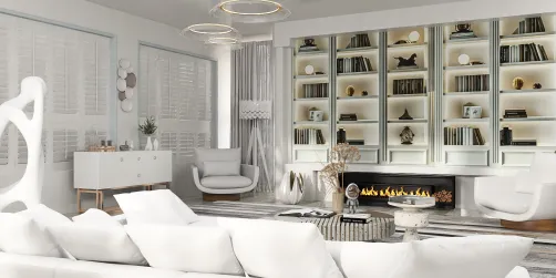 Modern Tranquility Library Lounge