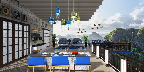 Terrace with a hint of blue