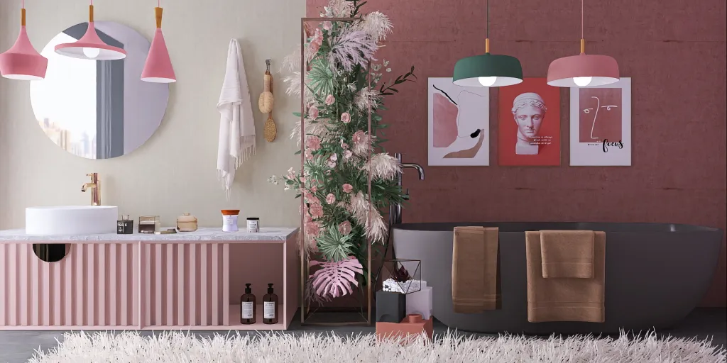 a living room with a christmas tree and a dresser 