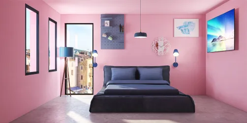 Blue and pink room check 