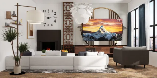 Modern living room With Fireplace