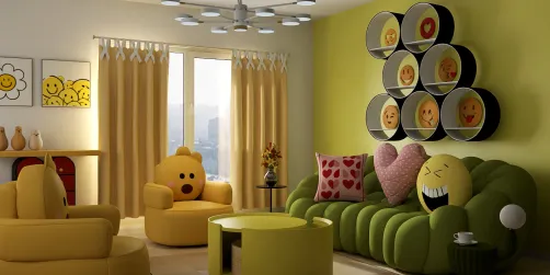 Bright and Playful Living Room