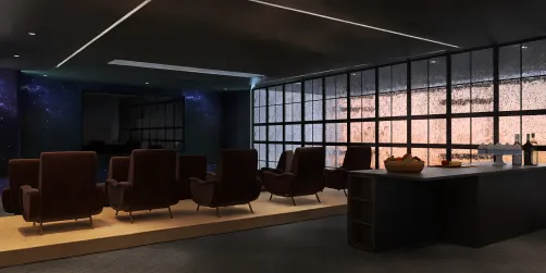 home theater with snack bar