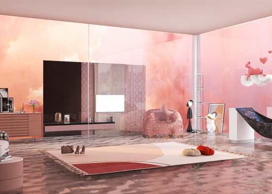 Pink room 🌸🐙💕 Design Rendering