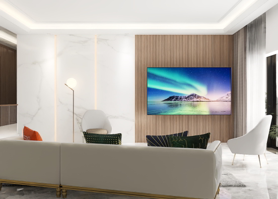 Minimalist living room 🤍🤍🤍 Design Rendering