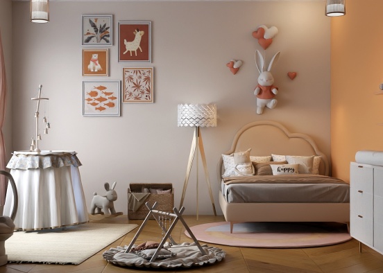Sisters peach room 🍑💕🍊🏵️🌸 Design Rendering