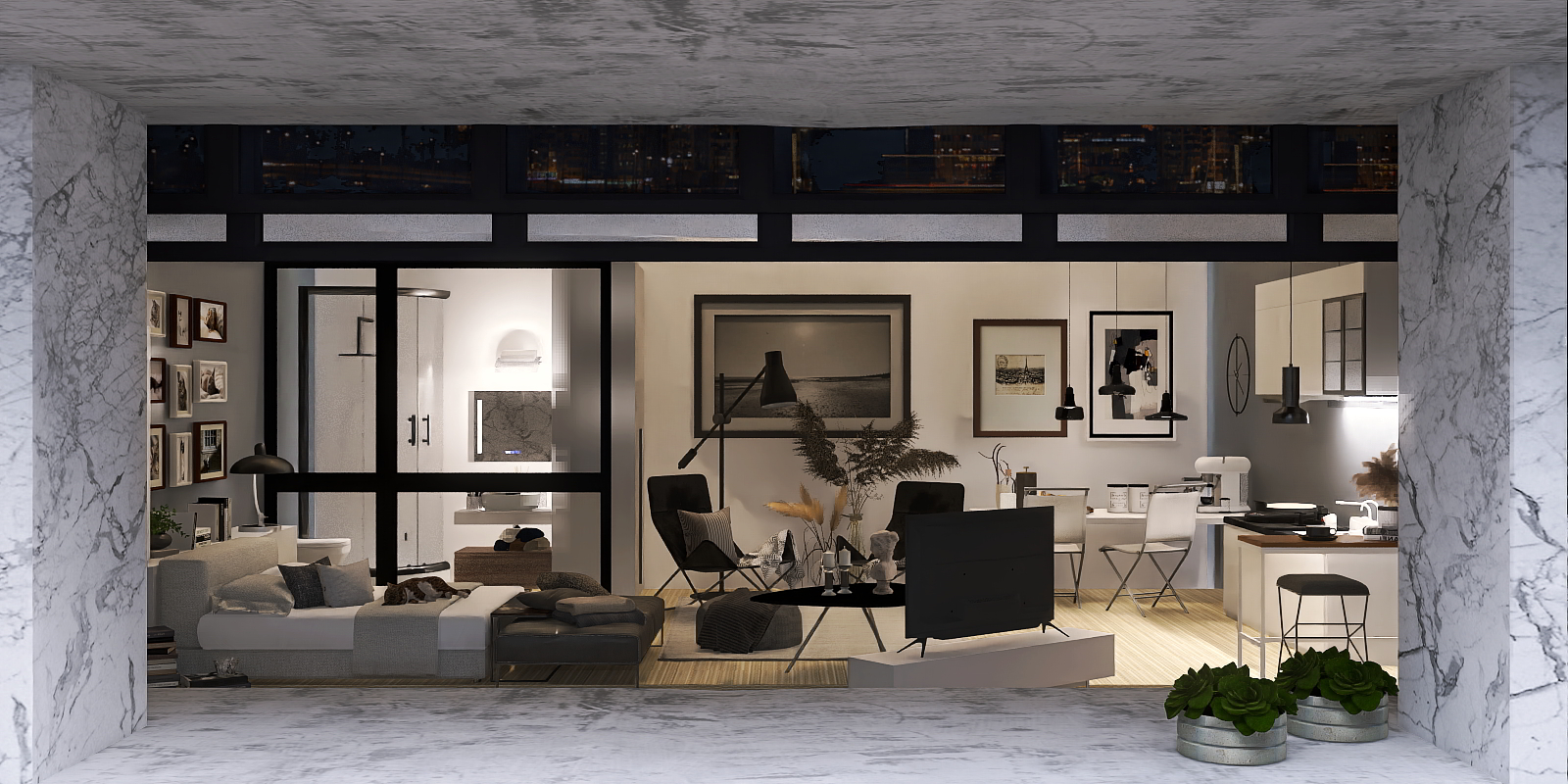 Zoom on a tiny town house 