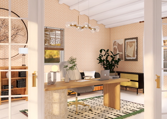 Post Covid Home Office Design Rendering