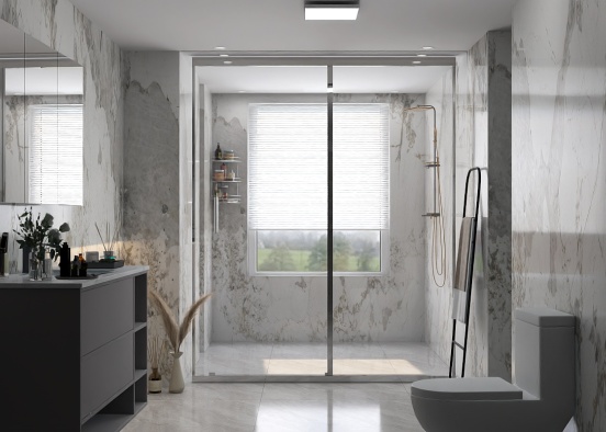 Minimalist bathroom…  Design Rendering