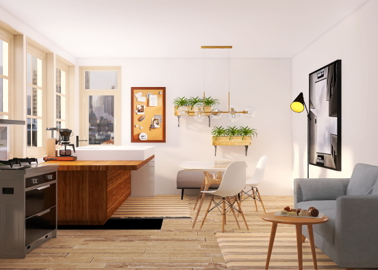 3 Rooms in 1- Chic Apartment  Design Rendering