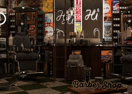 💈Basement Barbershop 💈  Design Rendering