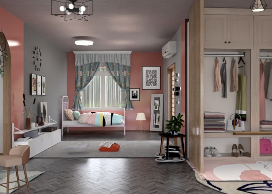 Teen bedroom Design Rendering