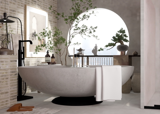 Zen Bathroom  Design Rendering