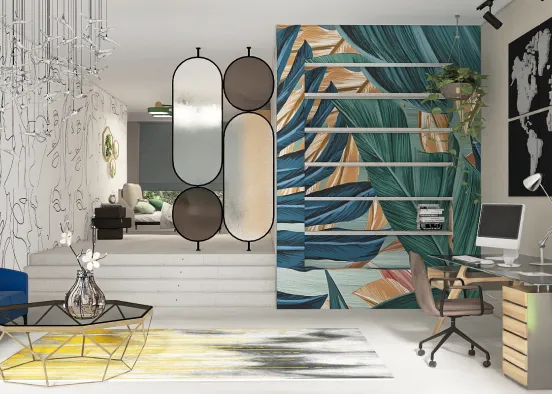 Student’s room with graphic elements  Design Rendering