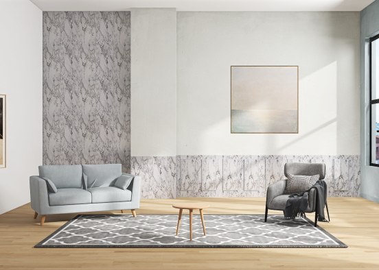 A Modern and simple living room Design Rendering