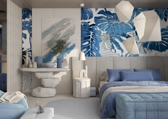 # Blue Bedroom Renderização de Design