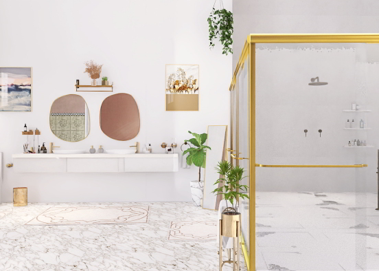 Golden bathroom 😍 Design Rendering