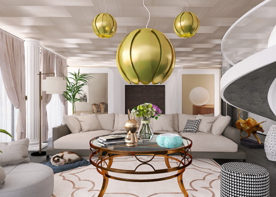 Friendly Living Room ❤️ Design Rendering