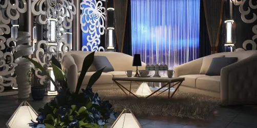 Elegant Living room 🤍💙🤍