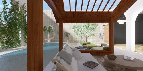 Outside pool area 