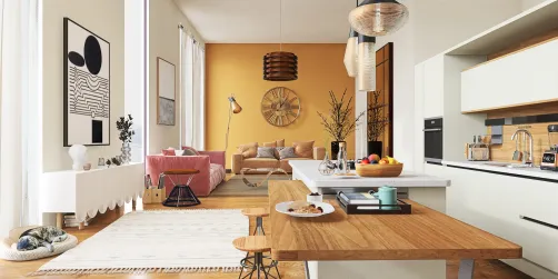 Orange and Salmon Kitchen Diner 