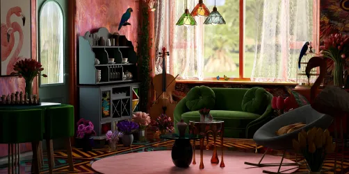 tropical living room 