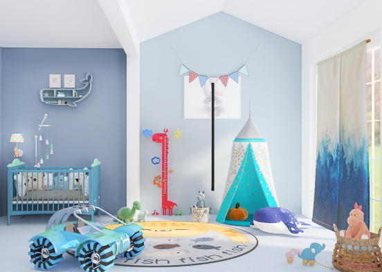 baby blue room :) Design Rendering