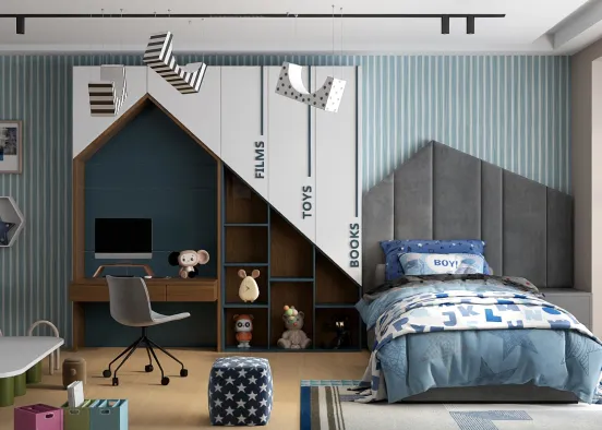 # Detalhes do Quarto Infantil Renderização de Design