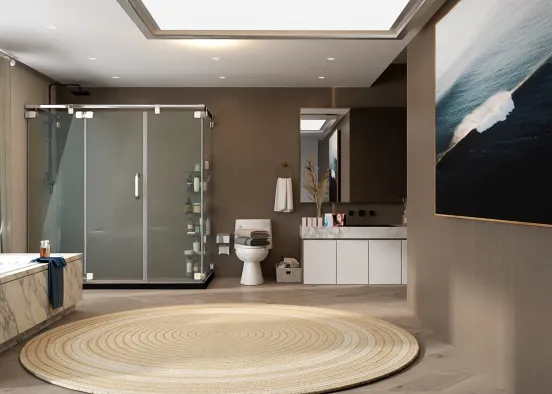 Grand luxury bathroom  Design Rendering