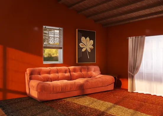 Autumn Living Room Design Rendering