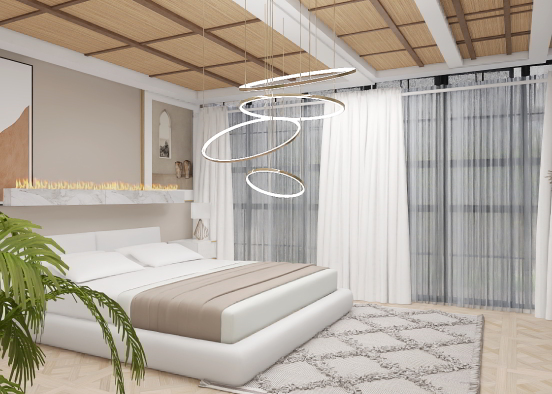 Scandinavian Hotel Bedroom Design Rendering