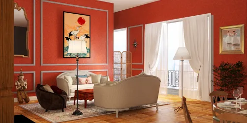 cluttered balcony room