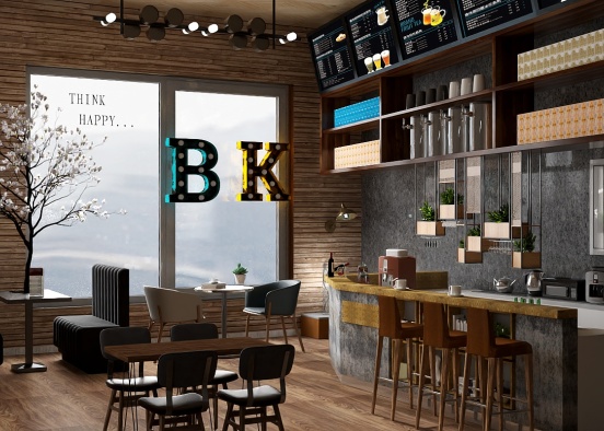 Ben Ken Cafe bar  5 star tiramisu mastery dining Design Rendering