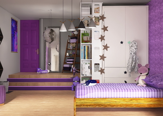 starring purple kids room 💜 Design Rendering