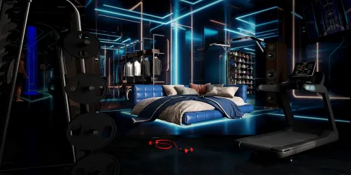 An athlete's bedroom