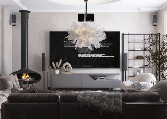 small cozy modern movie room Design Rendering