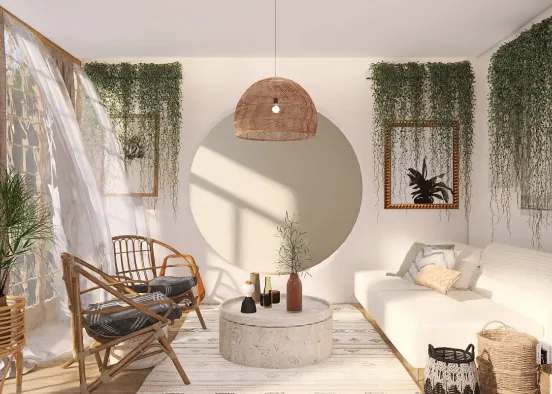 zen comfy natural living room 🧘‍♀️ Design Rendering