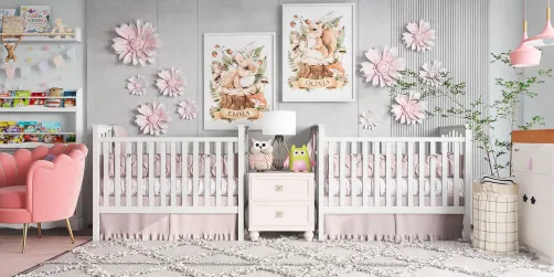 Twin girl nursery 