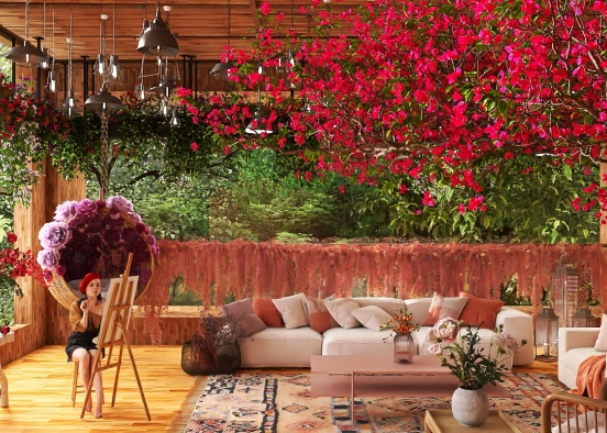 Painting in botanical patio 🌸🌺💐🌷🪷 Design Rendering