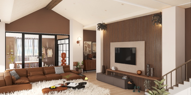 Brown living room