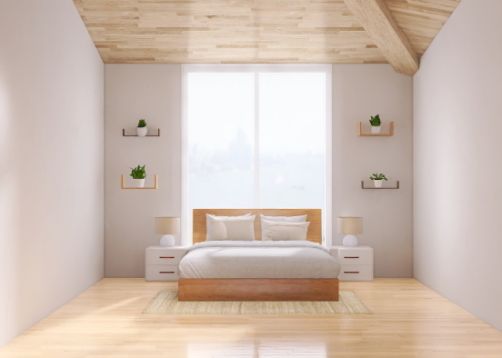 Simple Wooden Bedroom 🪵🤍 Design Rendering