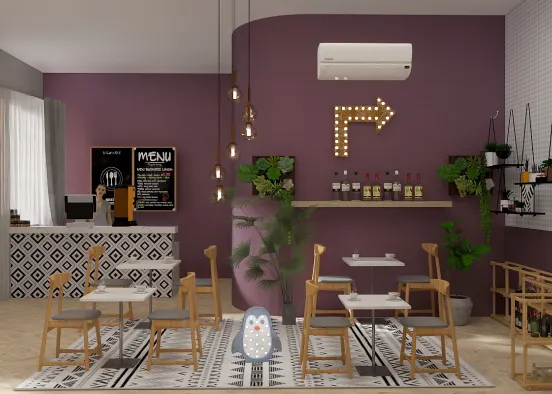 cafe purple Design Rendering
