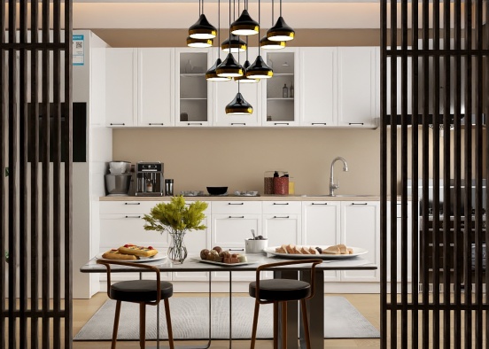 modern kitchen with love 🤍♥️ Design Rendering