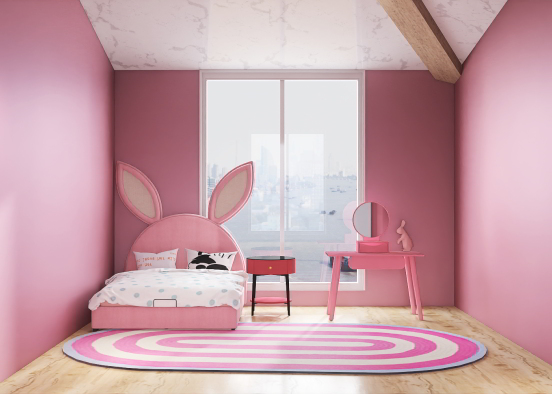 Little Girls Bedroom Design Rendering